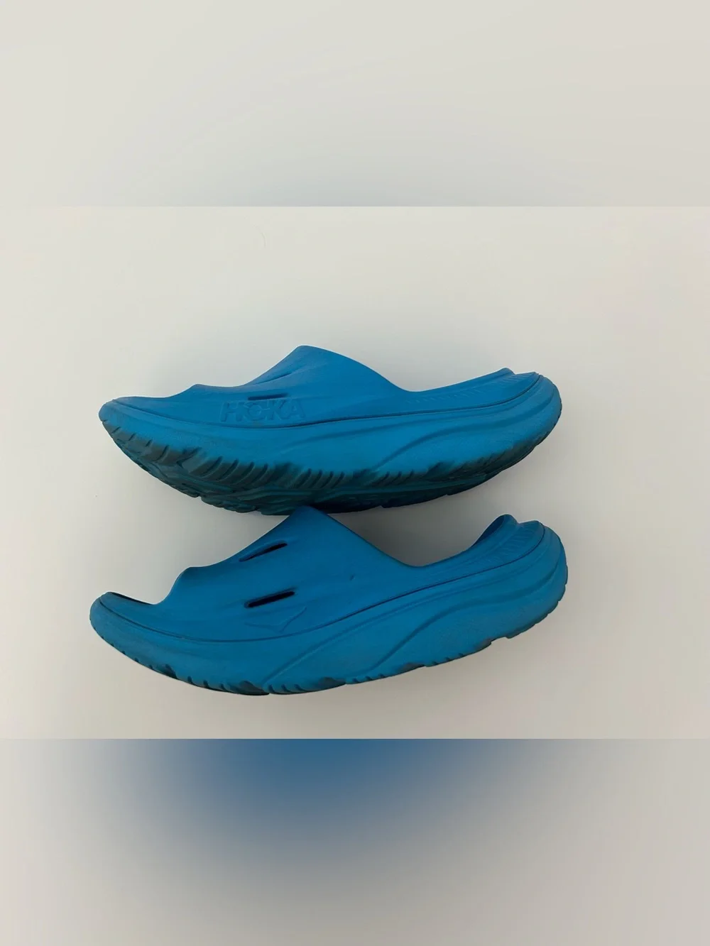 Hoka Ora Recovery Slide Youth Size 6 Blue Sandals Shoes Slip On Summer Pool $60